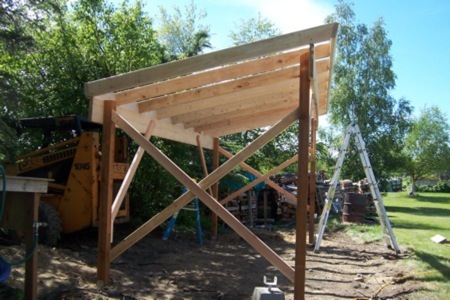 10 X 16 basic wood shed /wood port | Firewood Hoarders Club