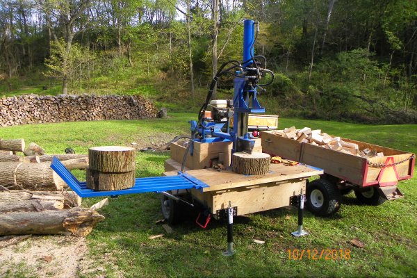 Homemade vertical store log splitter