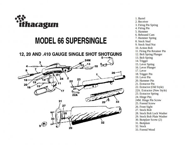 Ithaca m66 parts